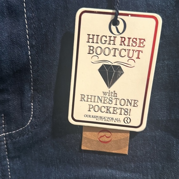 NWT One Republic For All Hogh Rise Boot Cit Jean with Jeweled Back pockets - 16W - Picture 4 of 8